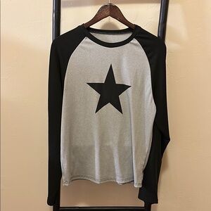Black and Gray Star Raglan Shirt